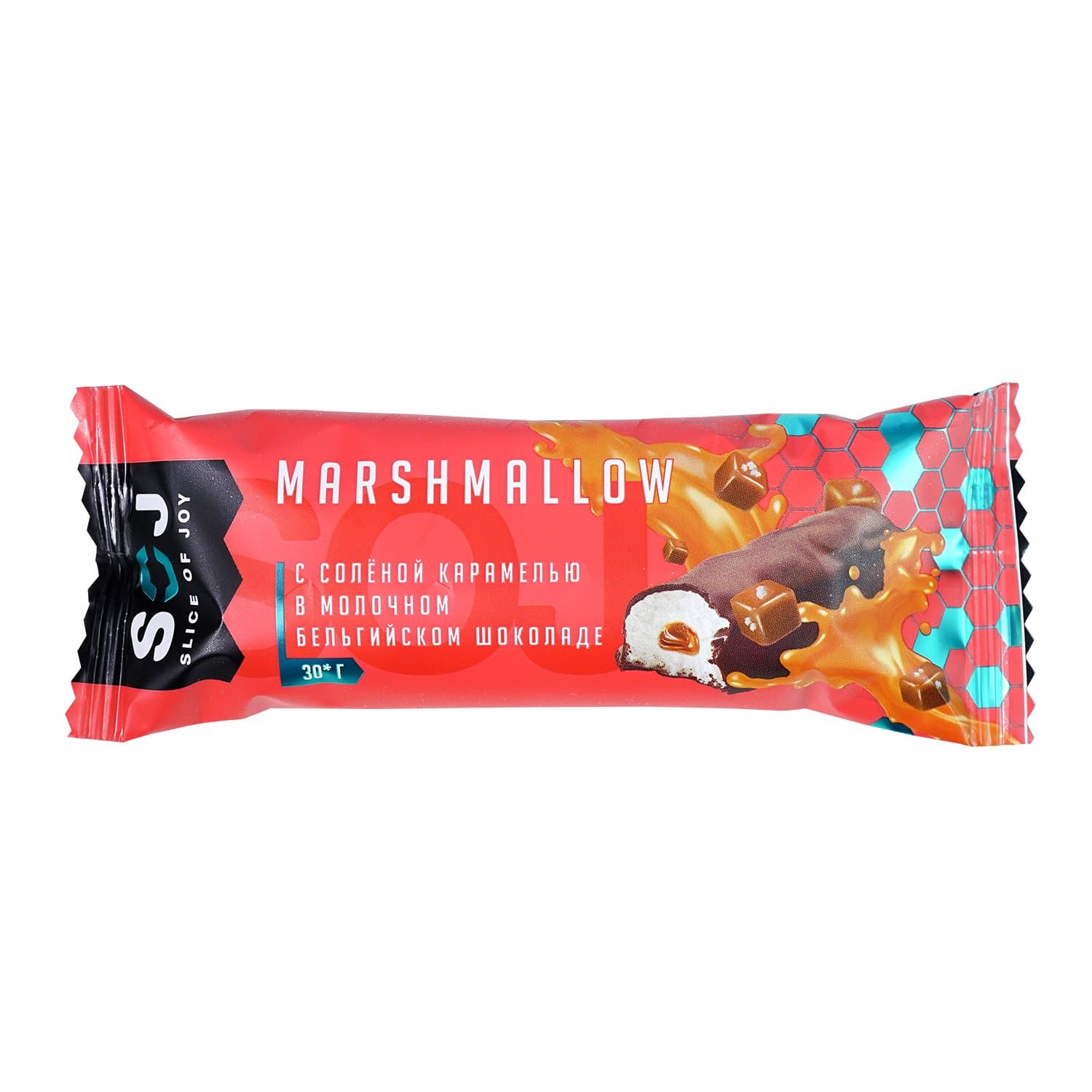 SOJ MARSHMALLOW батончик с соленой карамелью в молочном шоколаде 30g