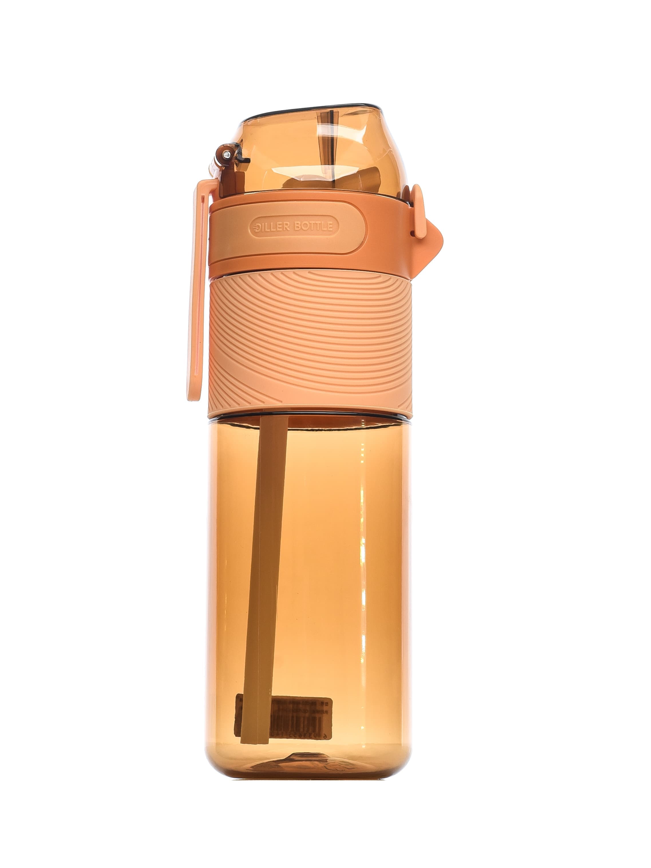 Спортивная бутылка для воды Diller DB-002 650 ml (с трубочкой) (Оранжевый)