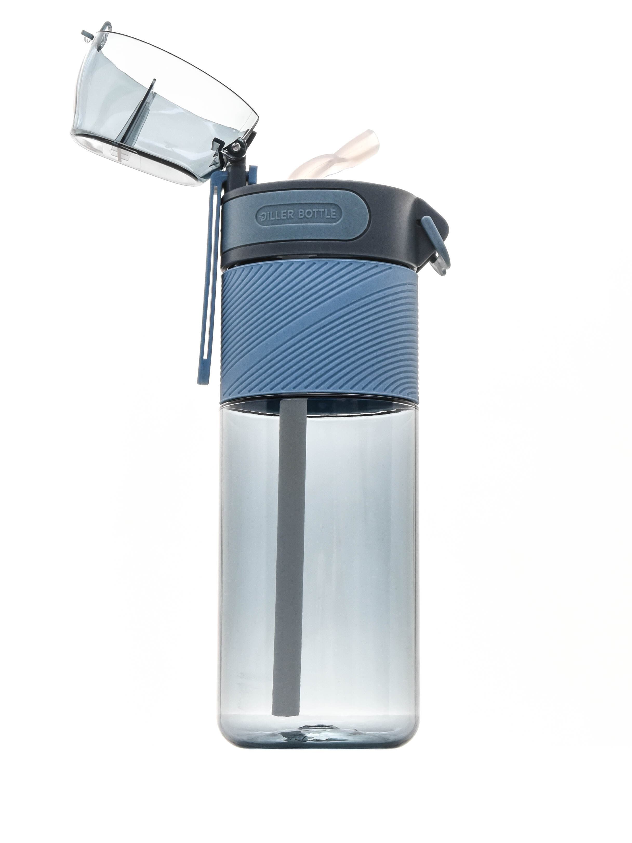 Спортивная бутылка для воды Diller DB-002 650 ml (с трубочкой) (Синий)