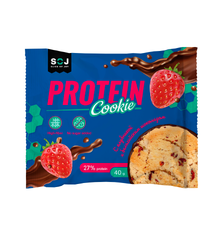 SOJ Protein Cookie покрытое шоколадом без добавления сахара 40g